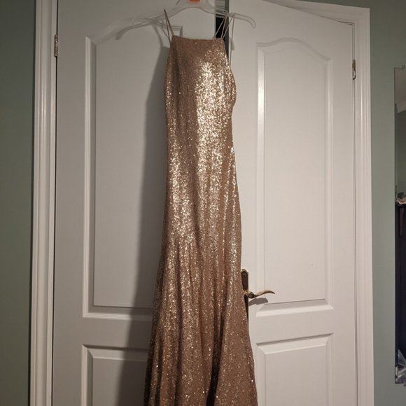 THEIA Jessica Bridesmaid Dress (Matte Rose Gold) - Picture 3 of 7